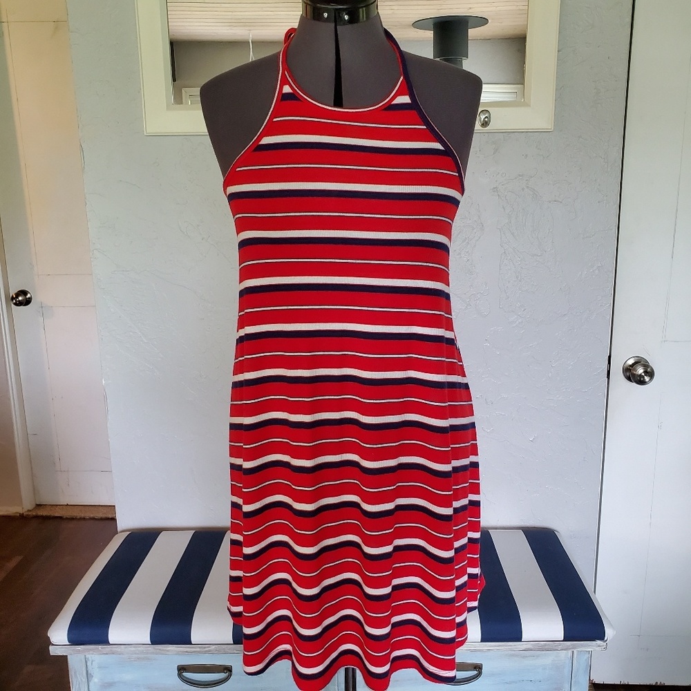 Striped Halter Dress 90s Vibe
